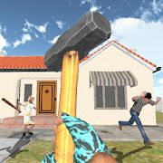 Скачать взломанную Granny Kick Neighbor: gun shooting game (Открыты уровни) версия 6.2 apk на Андроид