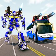 Скачать взломанную Полицейский автобус робот трансформации войн (Много денег) версия 3.1 apk на Андроид
