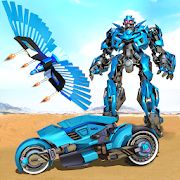 Скачать взломанную Flying Police Eagle Bike Robot Hero: Robot Games (Много денег) версия 30 apk на Андроид