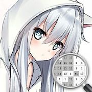 Скачать взломанную Anime Girl Color by number (Открыты уровни) версия 4.0.0 apk на Андроид