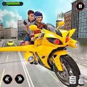 Real Flying Bike Taxi Simulator: Bike Driving Game