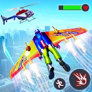 Скачать Flying Jetpack Hero Crime 3D Истребитель Симулятор (Встроенный кеш) версия 2.1 apk на Андроид