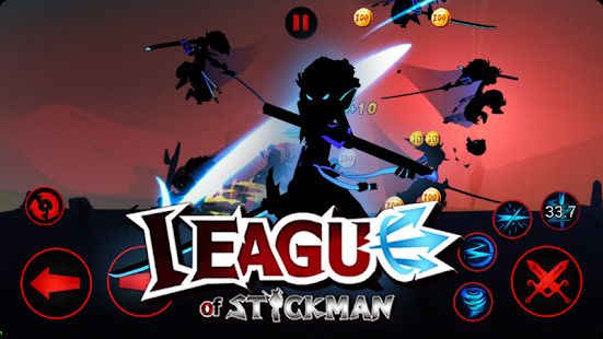 Скачать взломанную League of Stickman 2020- Ninja Arena PVP(Dreamsky) (Открыты уровни) версия 5.9.1 apk на Андроид