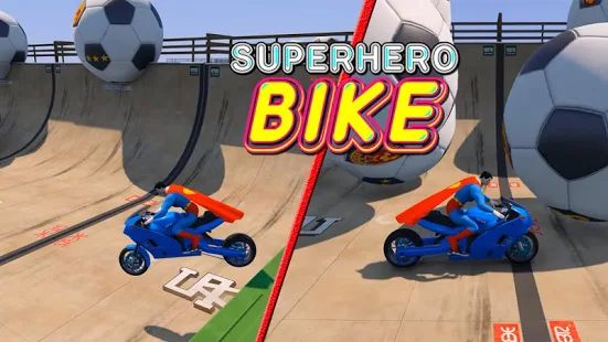 Скачать взломанную Superhero Tricky bike race (kids games) (Открыты уровни) версия 1.3 apk на Андроид