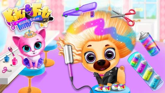 Скачать взломанную Kiki & Fifi Pet Beauty Salon - Haircut & Makeup (Много денег) версия 4.0.32 apk на Андроид