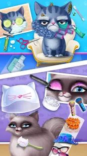 Скачать взломанную Cat Hair Salon Birthday Party - Virtual Kitty Care (Открыты уровни) версия 6.0.13 apk на Андроид