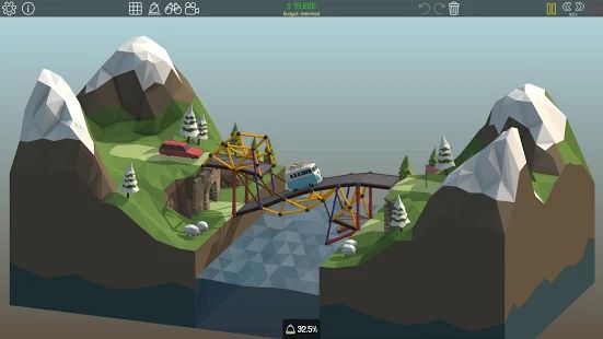 Скачать взломанную Poly Bridge (Открыты уровни) версия 1.2.2 apk на Андроид