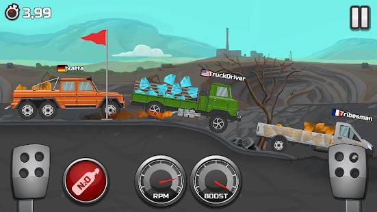 Скачать взломанную Truck Racing - 2d гонки по бездорожью (Много денег) версия 1.3 apk на Андроид