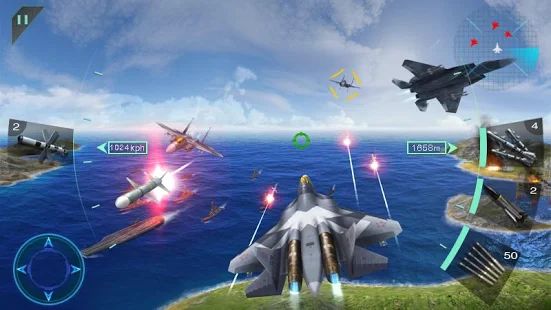 Скачать взломанную Воздушные битвы 3D (Бесконечные монеты) версия 1.5 apk на Андроид