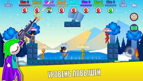 Скачать взломанную Stick Fight Online: Multiplayer Stickman Battle (Много денег) версия 2.0.29 apk на Андроид