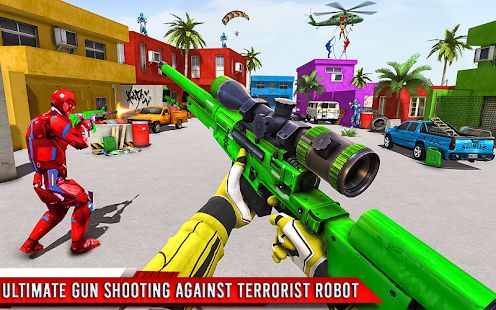 Скачать взломанную Fps робот стрелялки - Контртеррористическая игра (Много денег) версия 1.4 apk на Андроид