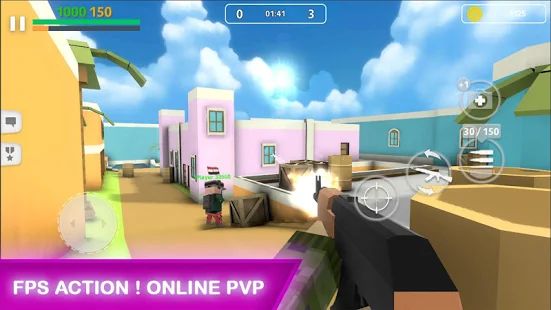 Скачать взломанную Block Gun: FPS PvP War - Online Gun Shooting Games (Бесконечные монеты) версия 3.6 apk на Андроид