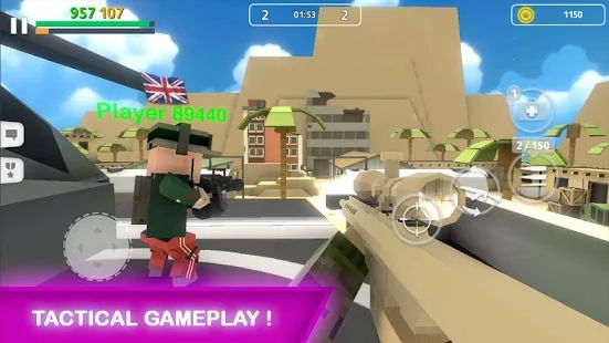 Скачать взломанную Block Gun: FPS PvP War - Online Gun Shooting Games (Бесконечные монеты) версия 3.6 apk на Андроид
