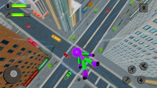 Скачать взломанную паук Stickman канат герой большой злодеяние город (Открыты уровни) версия 2.3 apk на Андроид