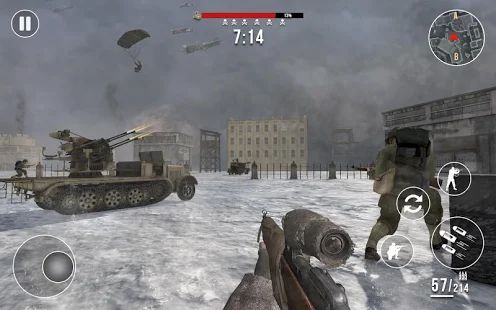Скачать взломанную зимние герои Второй мировой войны - Стрелялки (Много денег) версия 1.2.0 apk на Андроид
