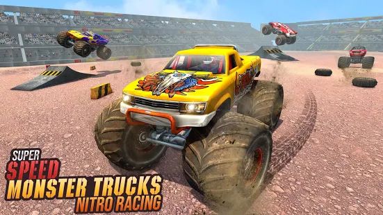 Скачать взломанную Real Monster Truck Demolition Derby Crash Stunts (Много денег) версия 3.0.7 apk на Андроид