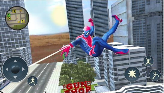 Скачать взломанную Spider Rope Hero - Gangster Crime City (Бесконечные монеты) версия Зависит от устройства apk на Андроид