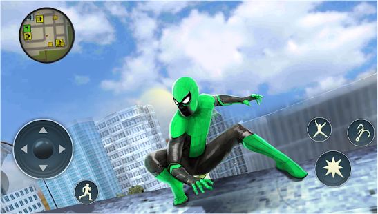 Скачать взломанную Spider Rope Hero - Gangster Crime City (Бесконечные монеты) версия Зависит от устройства apk на Андроид