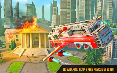Скачать взломанную Flying Firefighter Truck Transform Robot Games (Открыты уровни) версия 27 apk на Андроид
