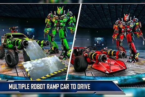 Скачать взломанную Ramp Car Robot Transforming Game: Robot Car Games (Бесконечные монеты) версия 1.0.9 apk на Андроид