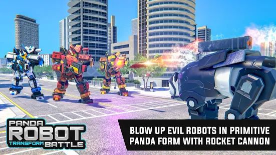 Скачать взломанную Police Panda Robot Car Transform: Robot Car Games (Открыты уровни) версия 1.6 apk на Андроид