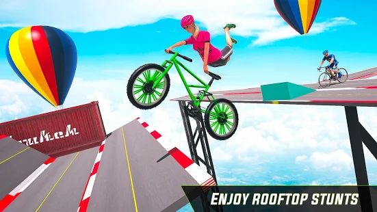 Скачать взломанную BMX Cycle Stunt Game: Mega Ramp Bicycle Racing (Открыты уровни) версия 2.1 apk на Андроид