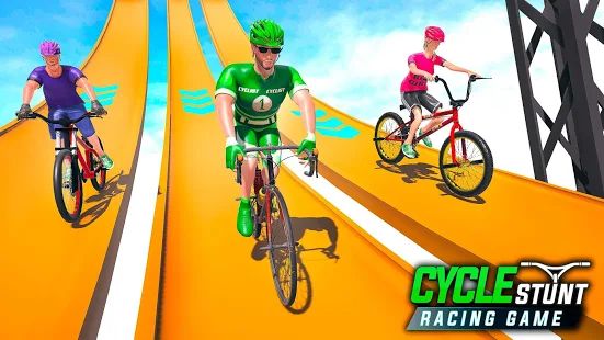 Скачать взломанную BMX Cycle Stunt Game: Mega Ramp Bicycle Racing (Открыты уровни) версия 2.1 apk на Андроид