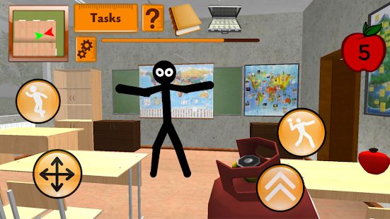 Скачать взломанную Stickman Teacher. Neighbor School Escape 3D (Открыты уровни) версия 1.2 apk на Андроид