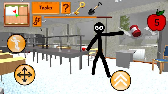 Скачать взломанную Stickman Teacher. Neighbor School Escape 3D (Открыты уровни) версия 1.2 apk на Андроид