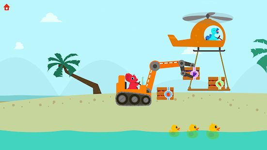 Скачать взломанную Динозаврик Землекоп 2 - грузовик игры для детей (Бесконечные монеты) версия 1.1.4 apk на Андроид