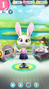 Скачать взломанную Bu Кролик - Игра питомцы животным уход (Бесконечные монеты) версия 2.7 apk на Андроид