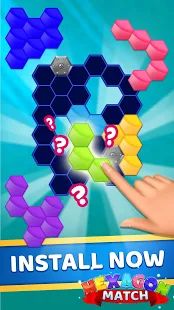 Скачать взломанную Hexagon Match (Много денег) версия 1.1.21 apk на Андроид