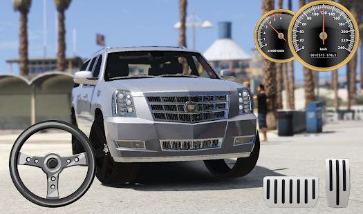 Скачать взломанную Drive Cadillac Escalade SUV - City & Parking (Бесконечные монеты) версия 1.0 apk на Андроид
