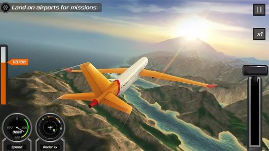 Скачать взломанную Бесплатный 3D-авиасимулятор: самолет изумительный (Бесконечные монеты) версия 2.2.3 apk на Андроид