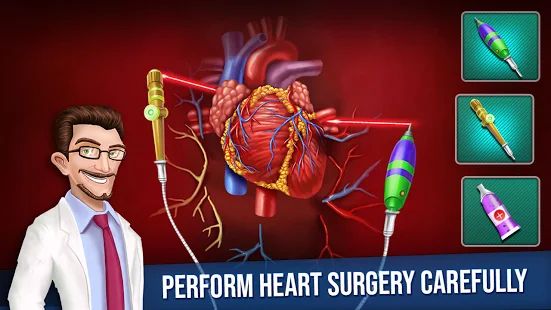 Скачать взломанную Open Heart Surgery New Games: Offline Doctor Games (Бесконечные монеты) версия 3.0.01 apk на Андроид