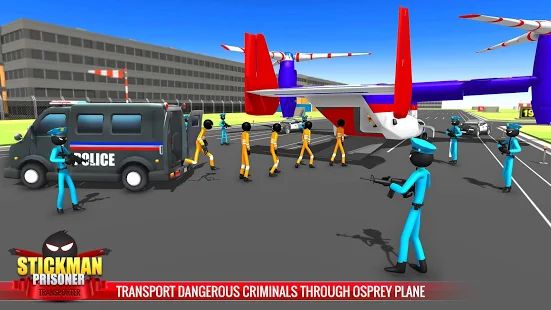 Скачать взломанную Stickman Преступник Транспорт : Полиция фургон (Открыты уровни) версия 4.4 apk на Андроид