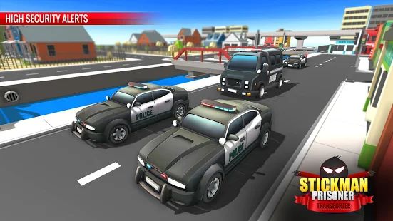 Скачать взломанную Stickman Преступник Транспорт : Полиция фургон (Открыты уровни) версия 4.4 apk на Андроид
