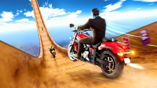 Скачать взломанную Superhero Bike Stunt GT Racing - Mega Ramp Игры (Много денег) версия 1.9 apk на Андроид