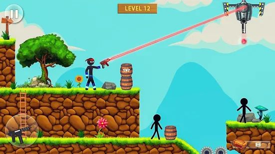 Скачать взломанную гора снайпер пистолет стрелок - Stickman Игры (Открыты уровни) версия 2.58 apk на Андроид