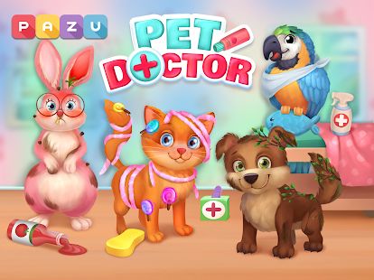 Скачать взломанную Доктор домашних животных - игры для детей (Много денег) версия 1.05 apk на Андроид