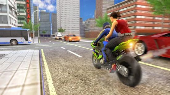 Скачать взломанную Real Flying Bike Taxi Simulator: Bike Driving Game (Много денег) версия 3.3 apk на Андроид