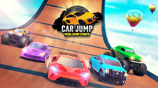 Скачать взломанную Автомобиль Прыжок Игры: Мега рампа автомобиля игры (Бесконечные монеты) версия 1.17 apk на Андроид