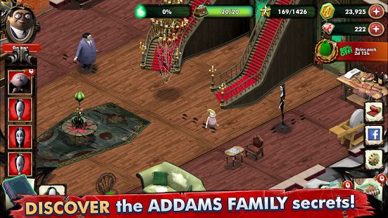 Скачать взломанную Addams Family: Mystery Mansion - The Horror House! (Бесконечные монеты) версия 0.2.4 apk на Андроид