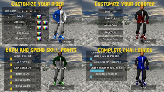 Скачать взломанную Snowscooter Freestyle Mountain (Бесконечные монеты) версия 1.09 apk на Андроид