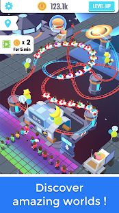 Скачать взломанную Idle Roller Coaster (Много денег) версия 2.4.2 apk на Андроид