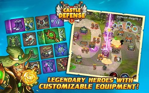 Скачать взломанную Castle Defense 2 (Бесконечные монеты) версия 3.2.2 apk на Андроид