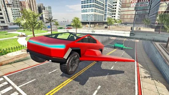 Скачать Real Flying Cyber Truck Electric Car 3D Simulator (Без Рекламы) версия 1.1.1 apk на Андроид
