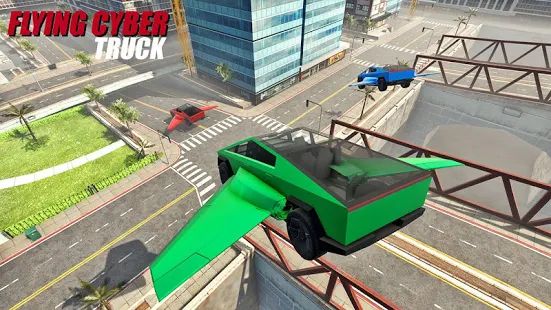 Скачать Real Flying Cyber Truck Electric Car 3D Simulator (Без Рекламы) версия 1.1.1 apk на Андроид