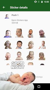 Скачать WAstickerApps ребенок Смешные лица с фразами (Без кеша) версия 1.4 apk на Андроид
