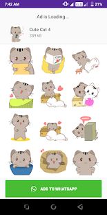 Скачать WAStickerApps Cute Cat Stickers (Разблокированная) версия 1.4 apk на Андроид